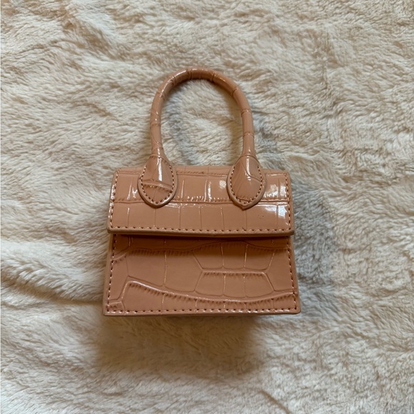 Handbags - Mini Crossbody Light Pink Purse, Top Handle